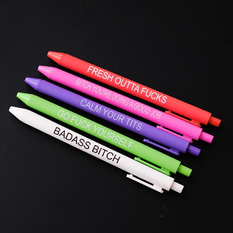 Quirky Weekday Swear Pens Set