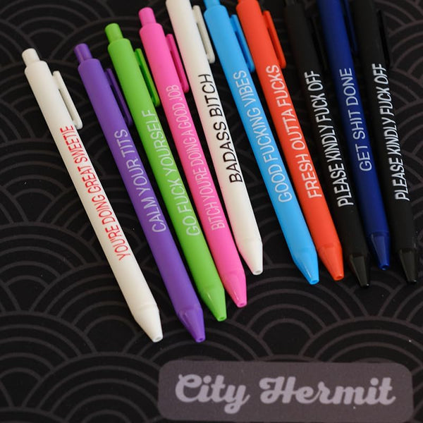 Quirky Weekday Swear Pens Set